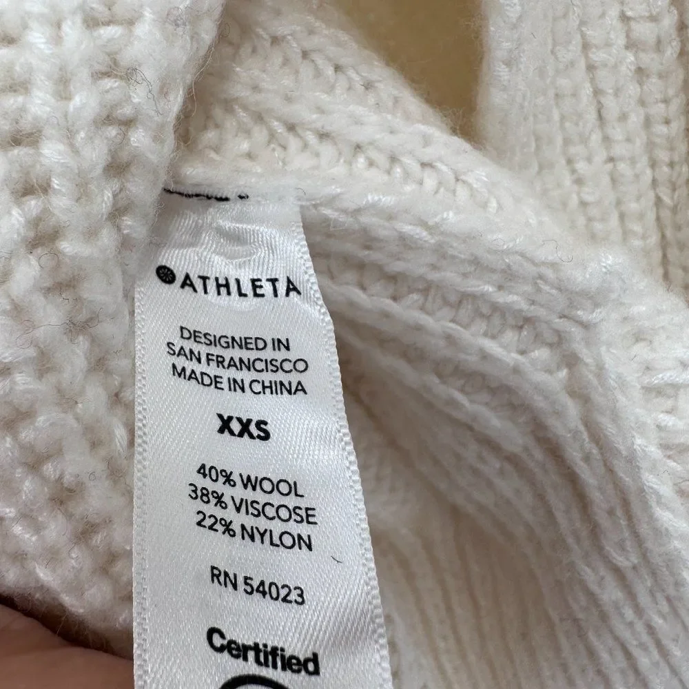 Athleta Shasta V Neck Wool Blend Knit Oversized Sweater XXS